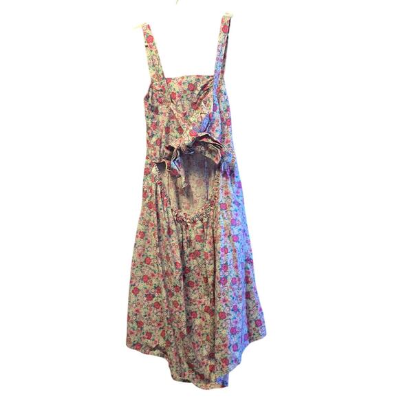 Handmade fit and flare floral dress with pockets size large - Picture 2 of 6
